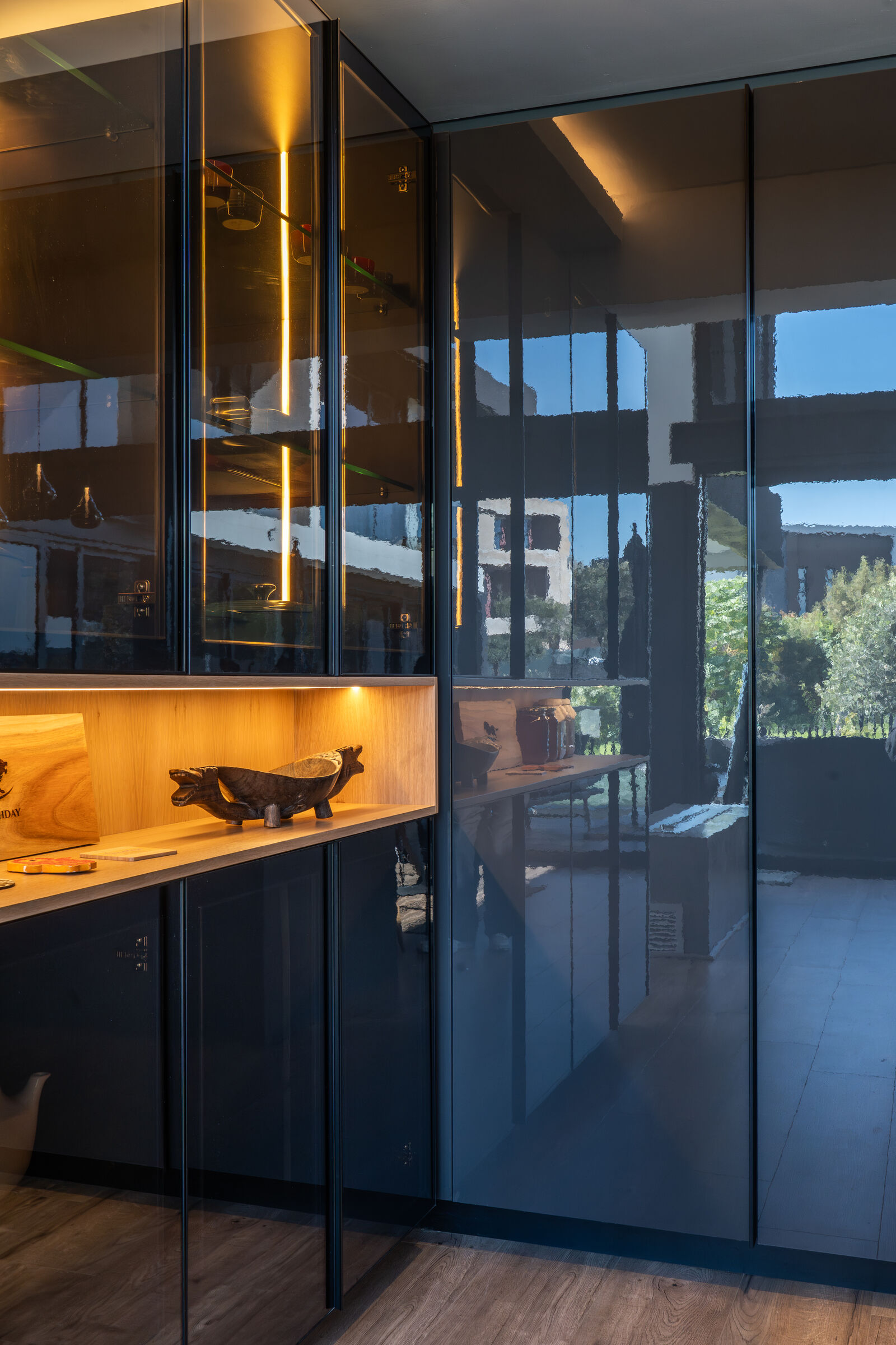 Steyn City Residence II — glazed tall joinery, designed, manufactured and installed by The Kitchen Studio.