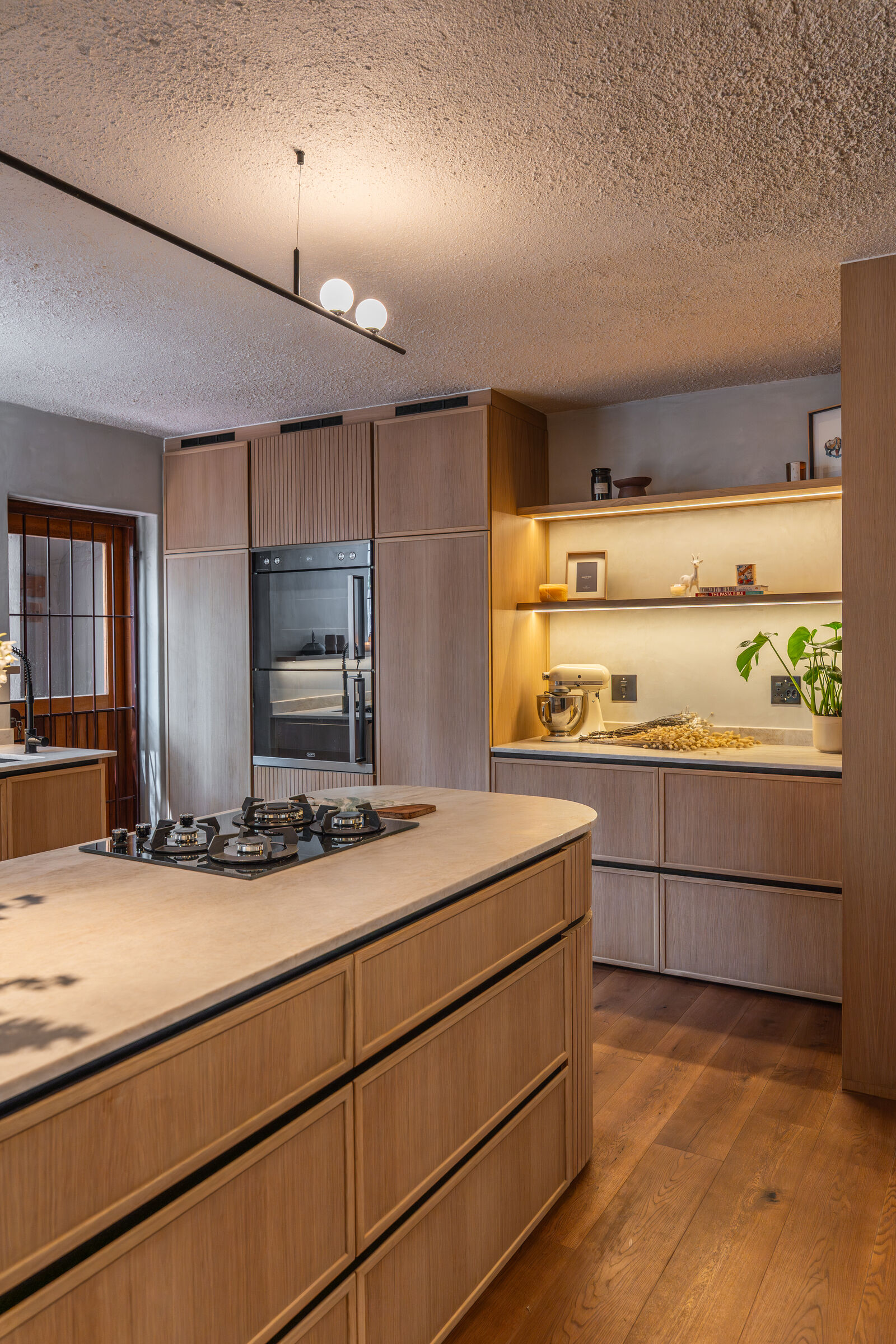 Bedford Park Residence — kitchen cooking run, designed, manufactured and installed by The Kitchen Studio.