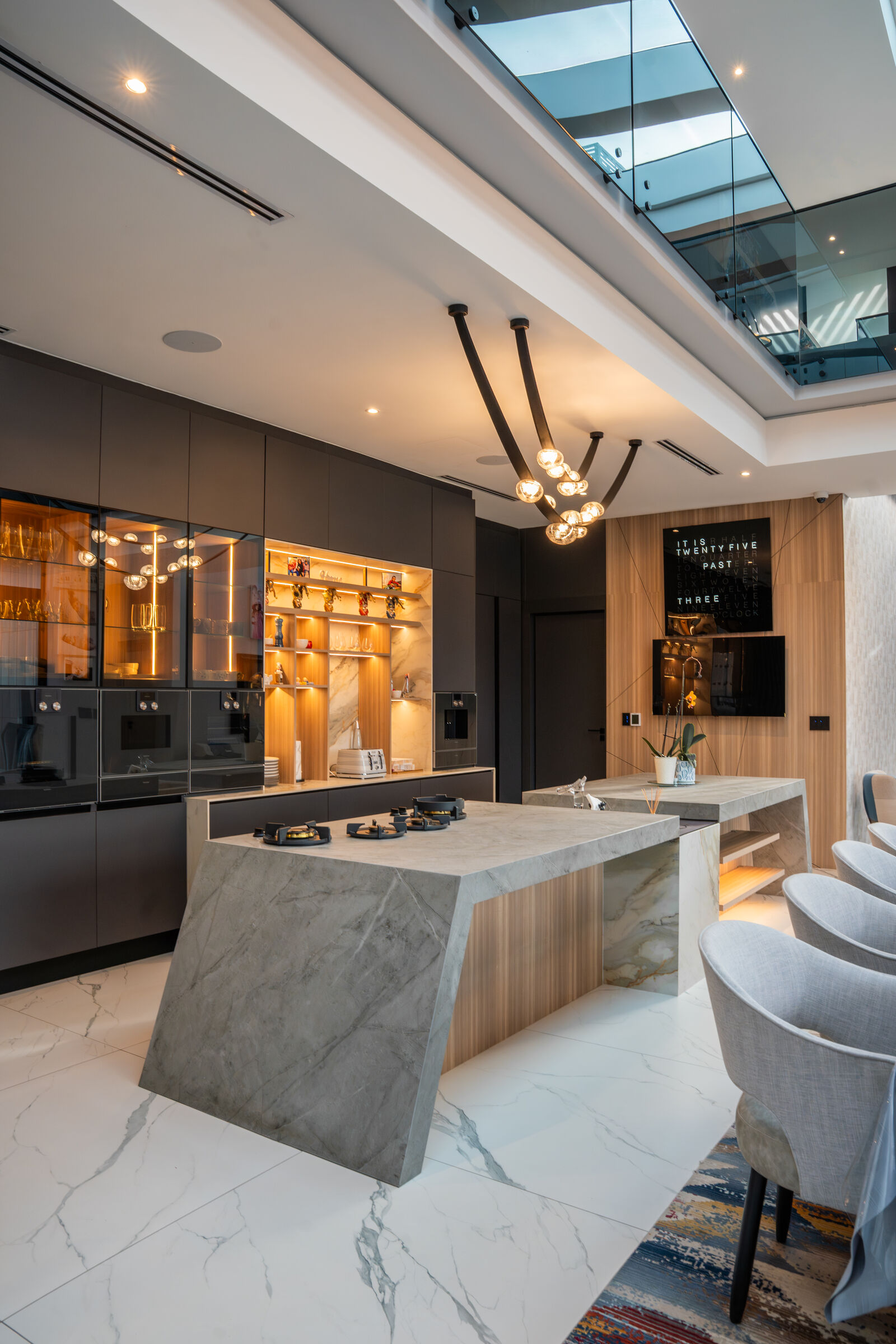 Steyn City Residence — kitchen worktop detail, designed, manufactured and installed by The Kitchen Studio.