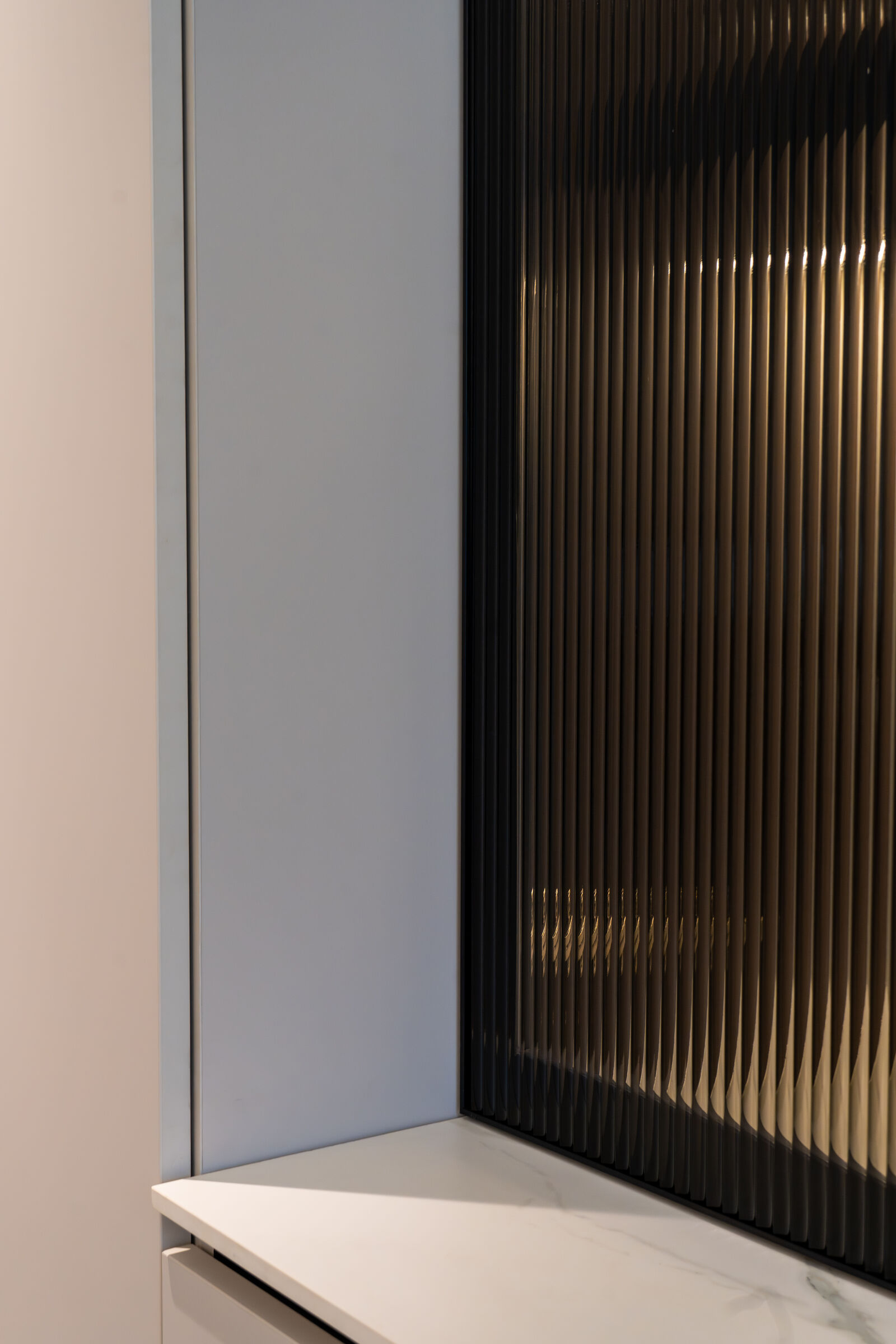 Houghton Residence — fluted joinery detail, designed, manufactured and installed by The Kitchen Studio.