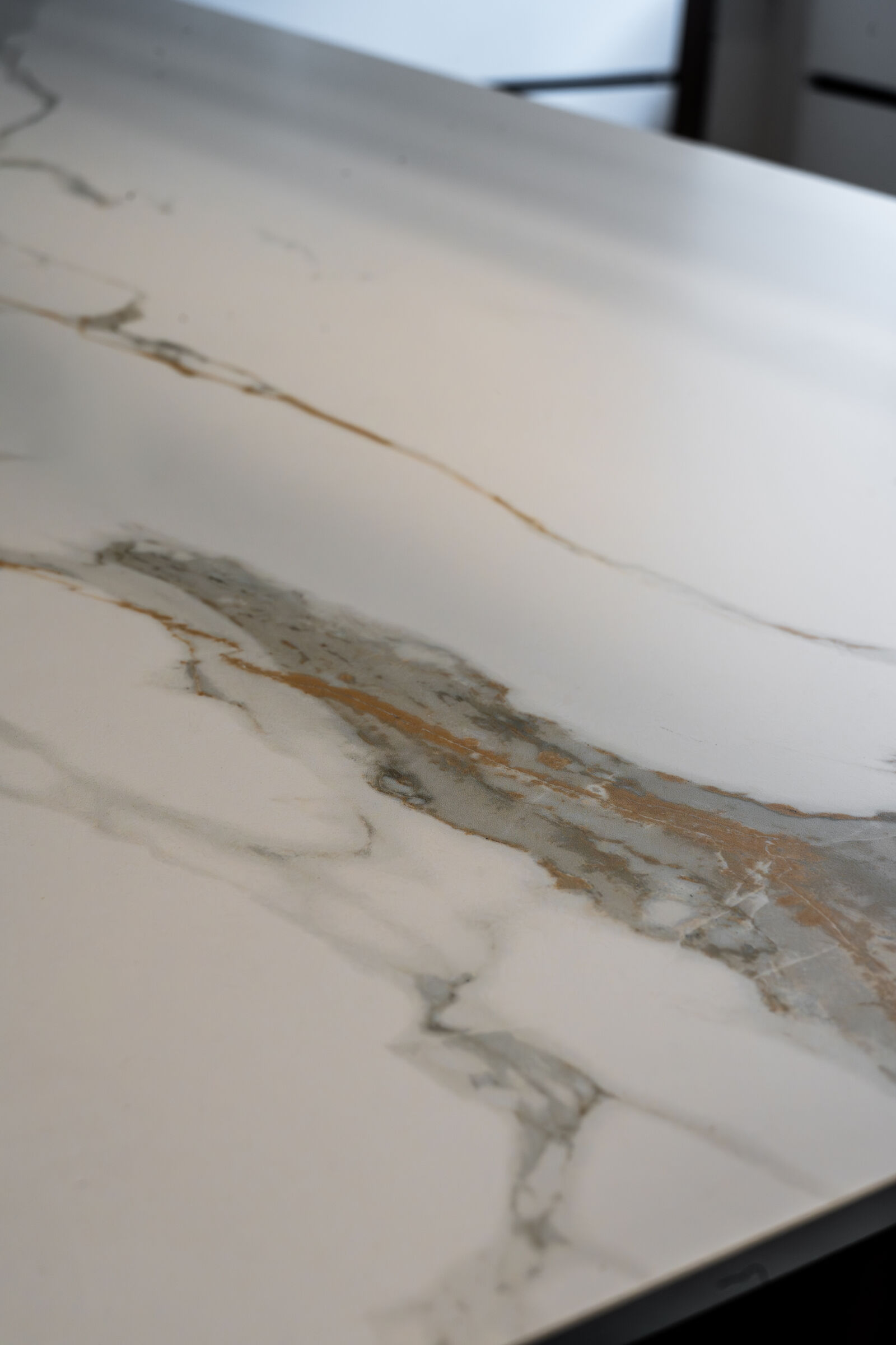 Houghton Residence — stone splashback detail, designed, manufactured and installed by The Kitchen Studio.