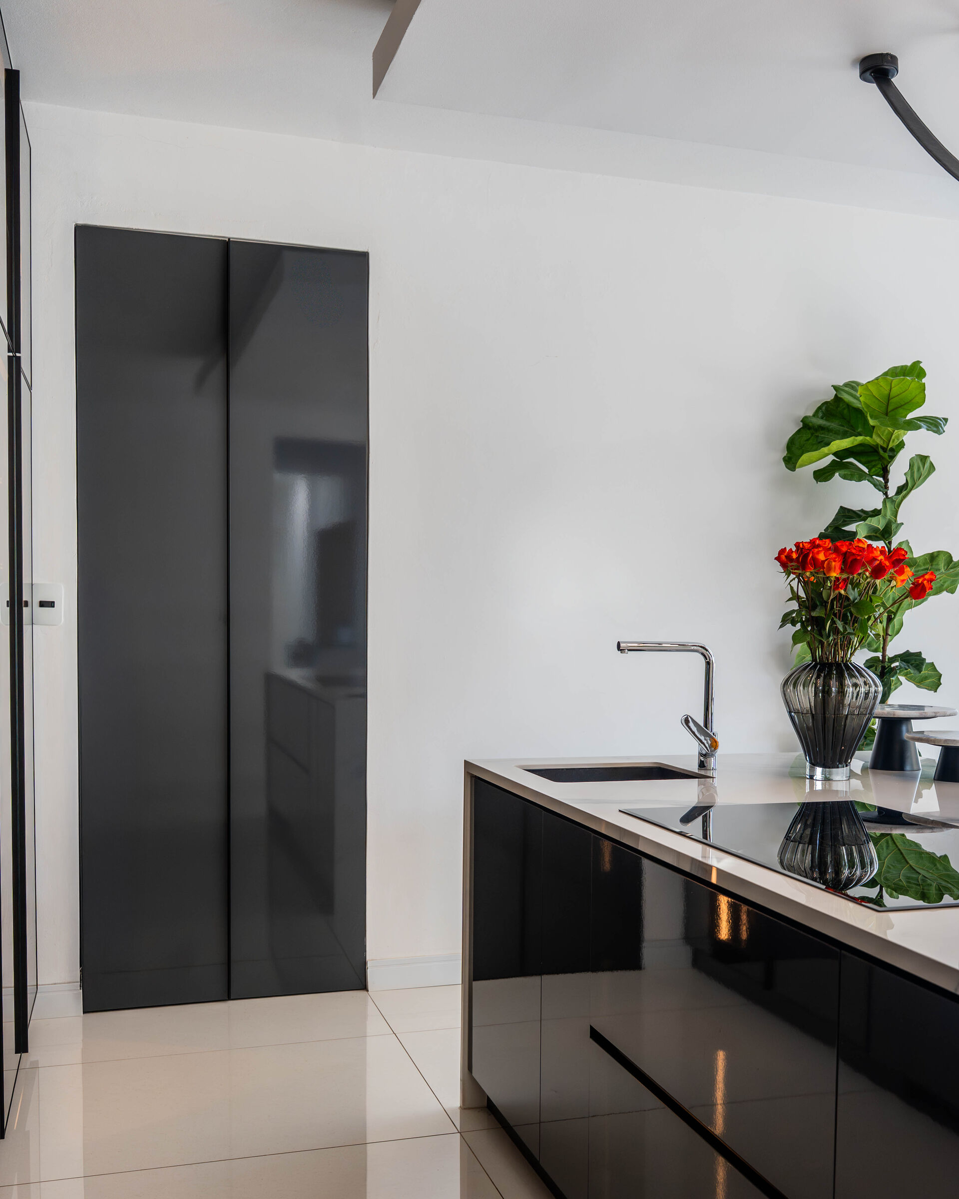 Hartbeespoort Residence — kitchen with tall appliance joinery, designed, manufactured and installed by The Kitchen Studio.