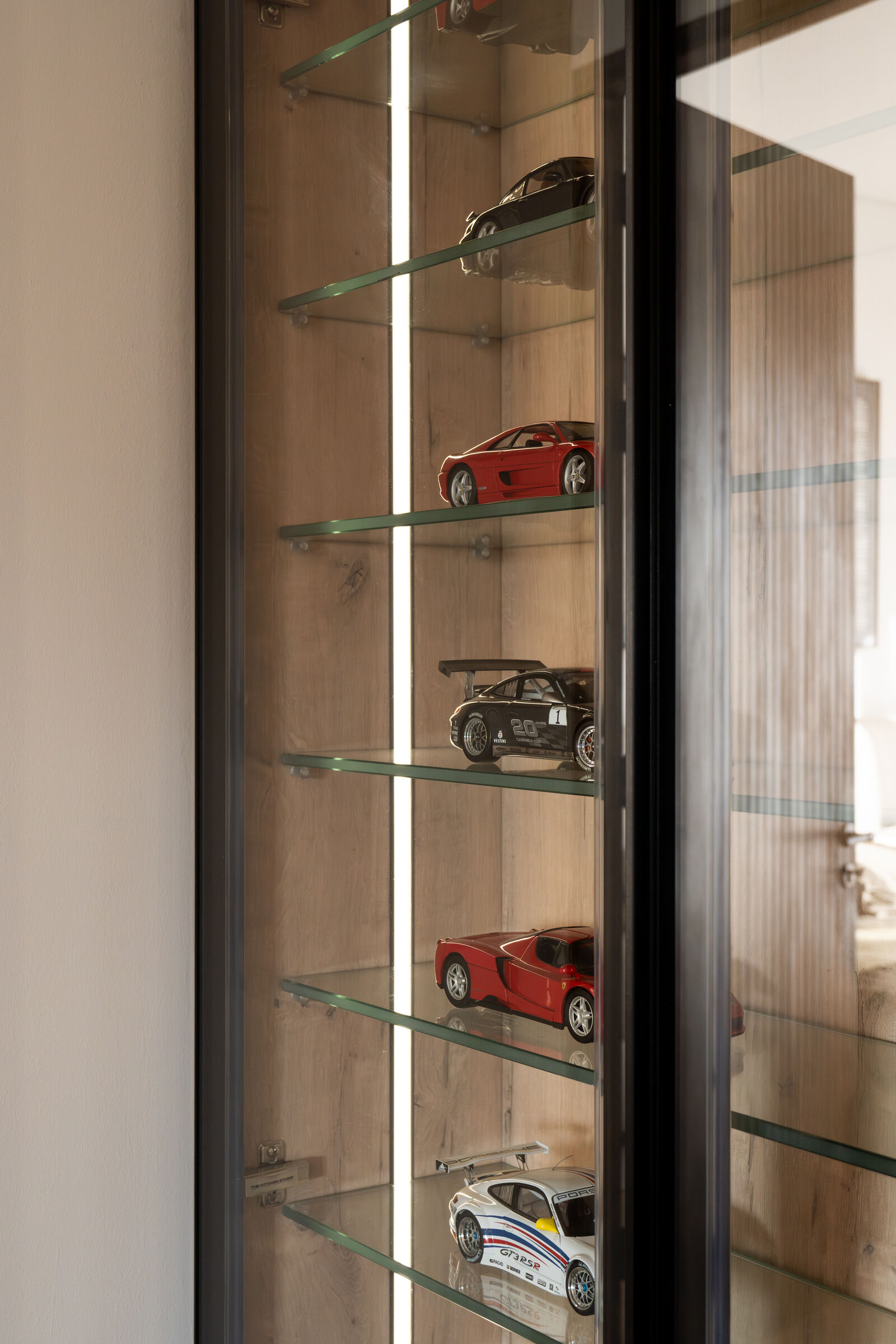 Westcliff Residence — glazed display joinery, designed, manufactured and installed by The Kitchen Studio.
