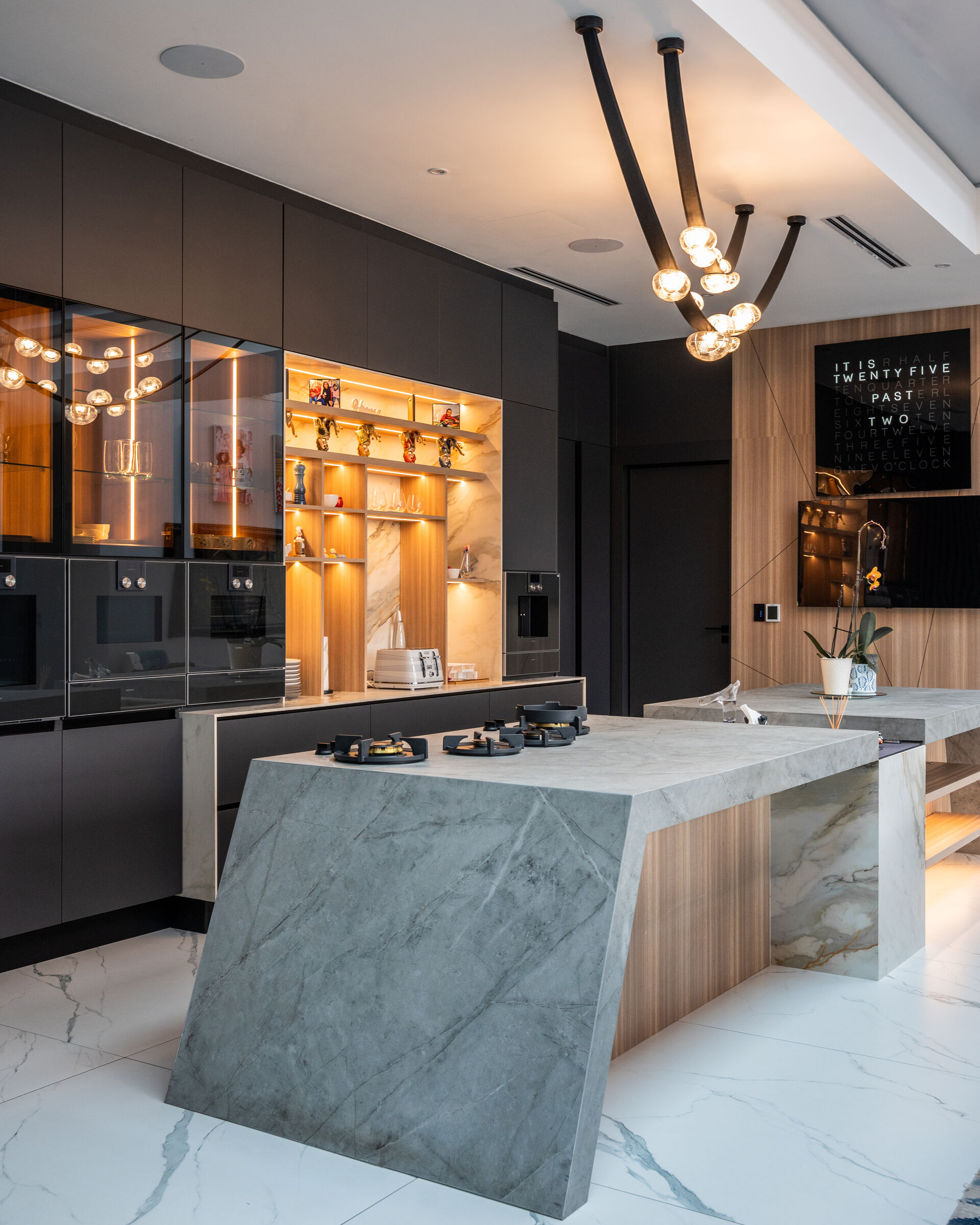 Steyn City Residence — tall bank of appliance joinery, designed, manufactured and installed by The Kitchen Studio.