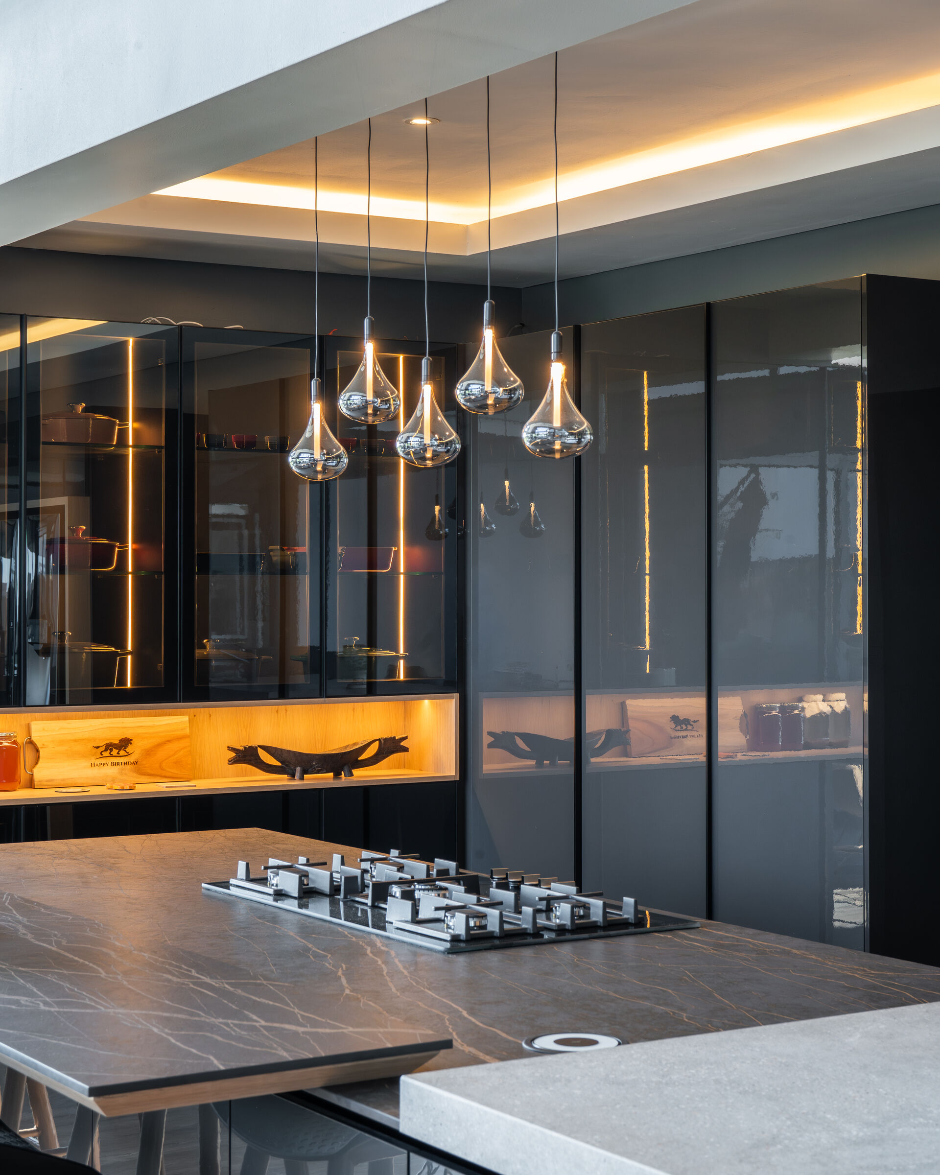 Steyn City Residence II — kitchen and dining space, designed, manufactured and installed by The Kitchen Studio.