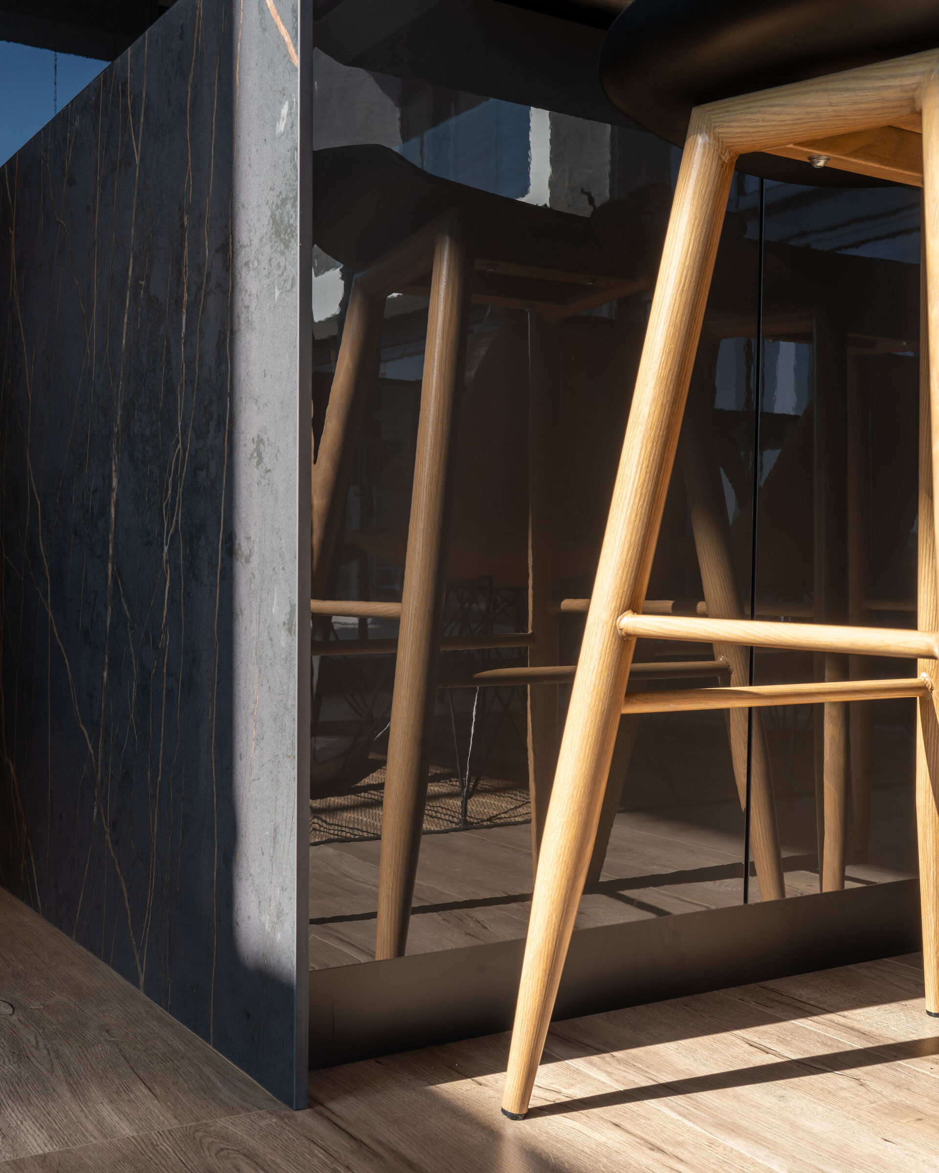 Steyn City Residence II — bar joinery detail, designed, manufactured and installed by The Kitchen Studio.