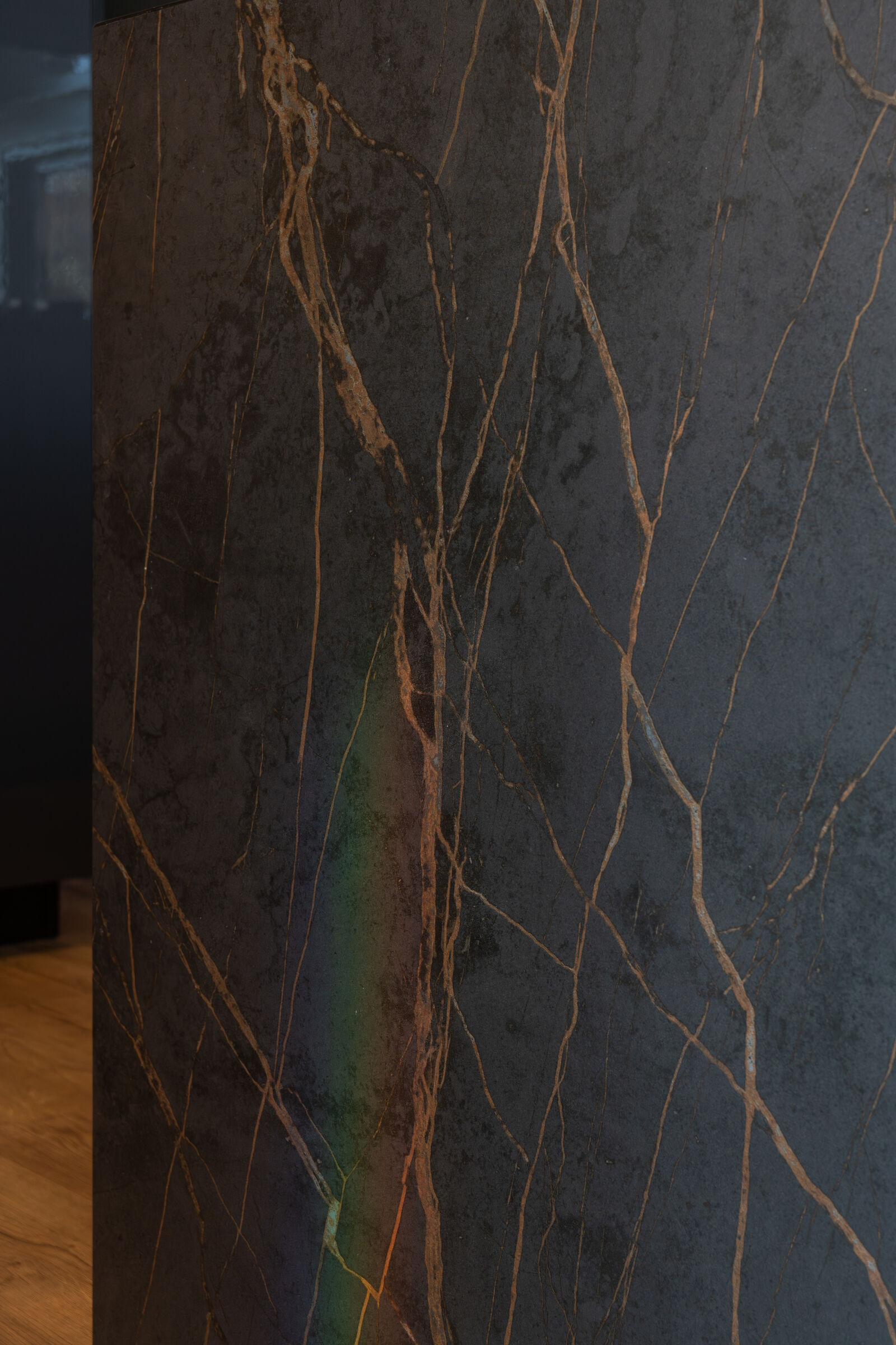 Steyn City Residence II — stone worktop detail, designed, manufactured and installed by The Kitchen Studio.