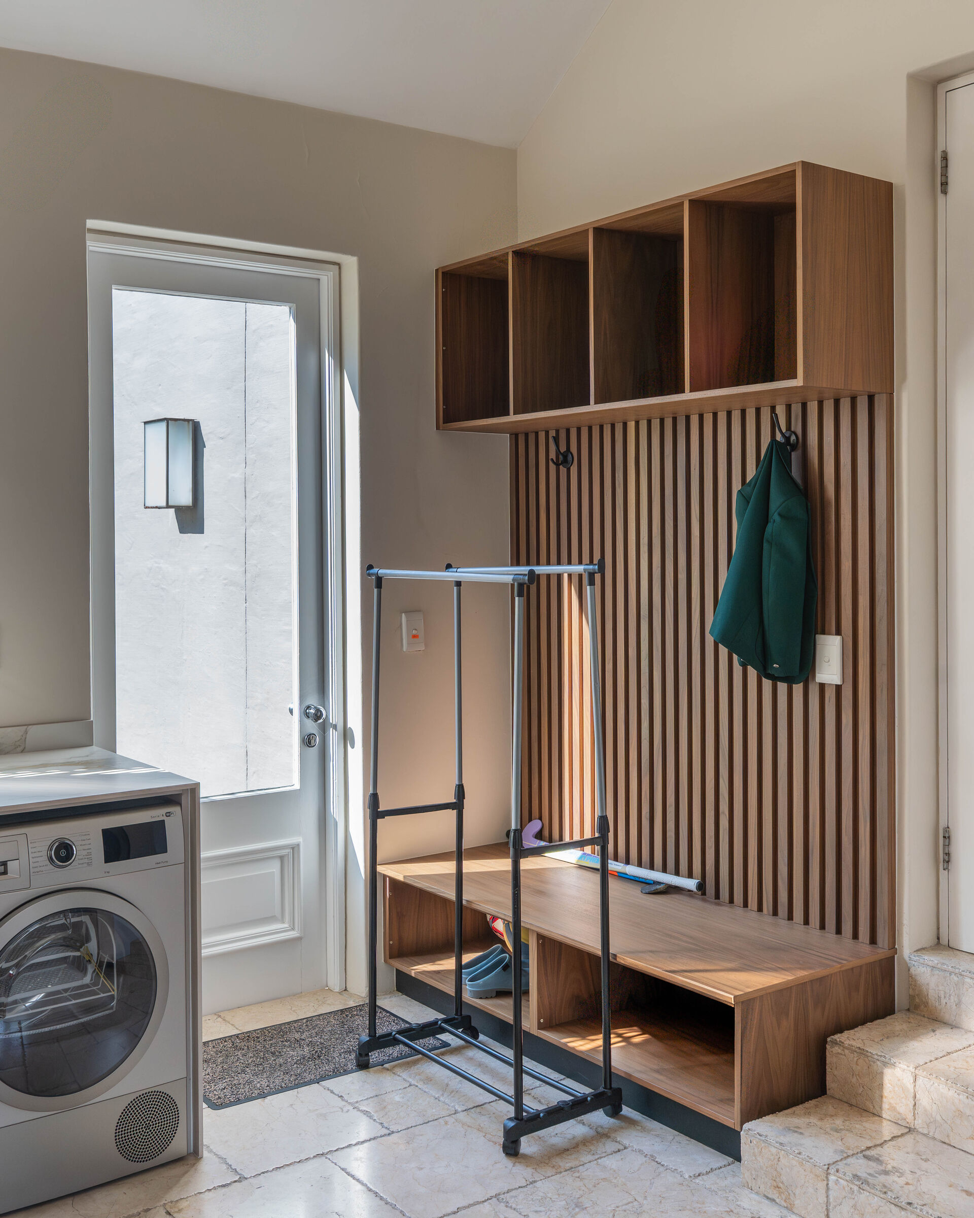 Sandhurst Residence — laundry and utility joinery, designed, manufactured and installed by The Kitchen Studio.