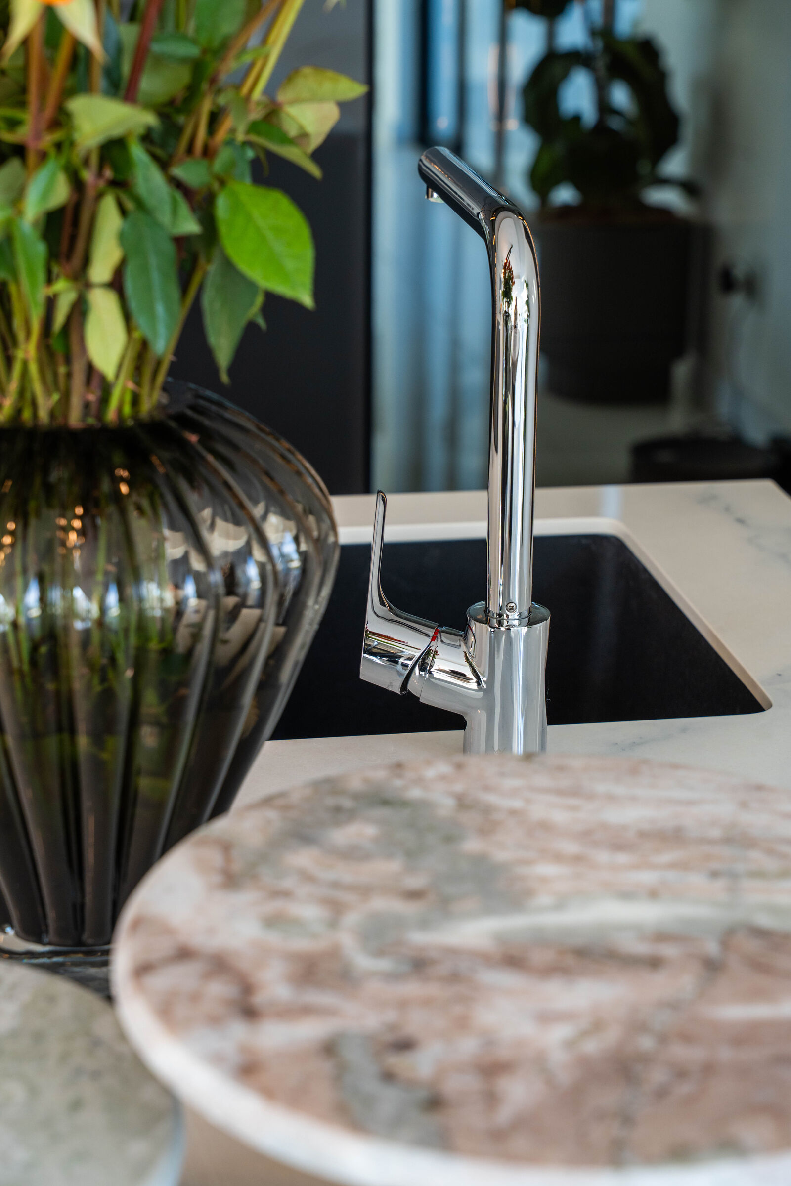 Hartbeespoort Residence — island detail with stone top, designed, manufactured and installed by The Kitchen Studio.