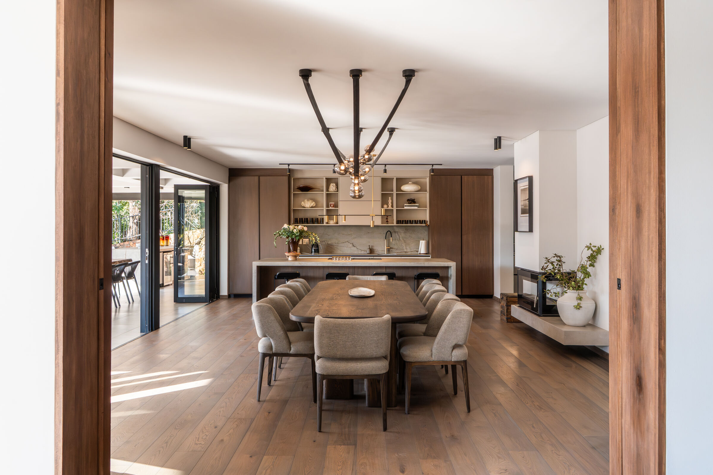 Westcliff Residence — dining room beside the kitchen, designed, manufactured and installed by The Kitchen Studio.